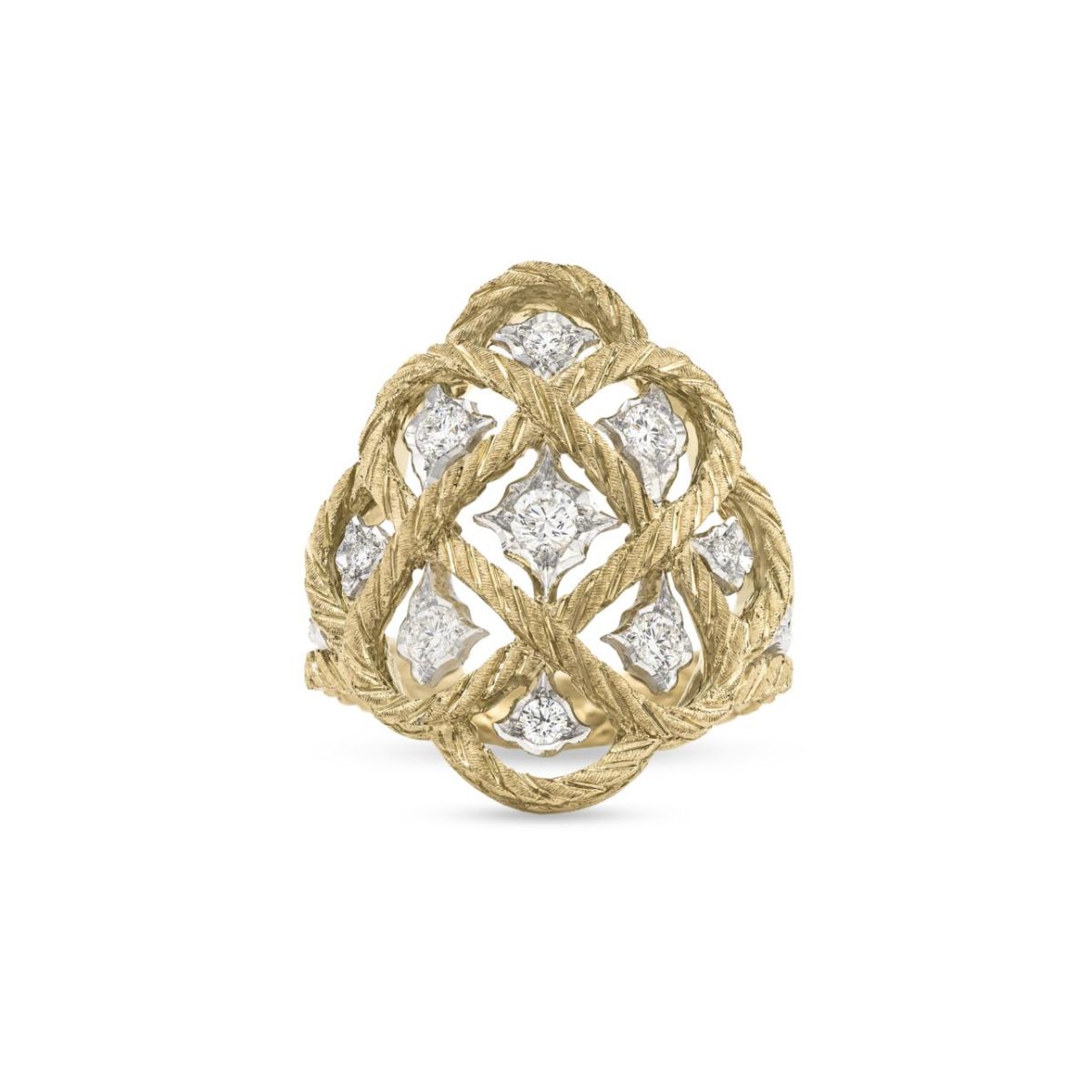 ÉTOILÉE YELLOW AND WHITE GOLD RING WITH DIAMONDS