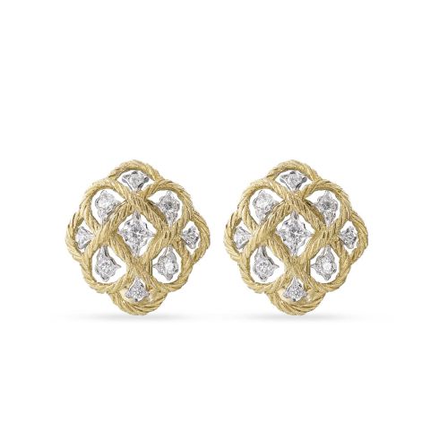 ÉTOILÉE YELLOW AND WHITE GOLD SET EARRINGS WITH DIAMONDS