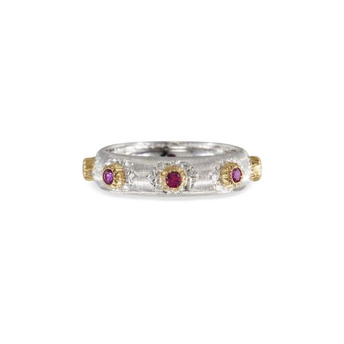MACRI POSITANO ETERNELLE IN WHITE AND YELLOW GOLD WITH RUBIES